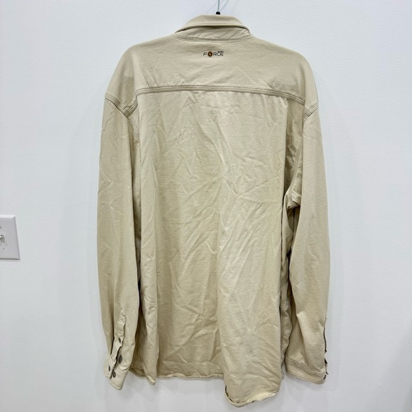 Men's Fire Resistant Long Sleeve Button Down Collar Shirt Khaki, XXL Carhartt - Picture 6 of 6